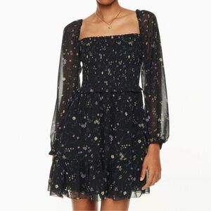 NWT Aritzia Wilfred Tempest Mini Dress Black/Blue medium